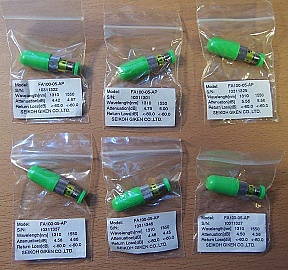 5dB Fiber adapter with fixed loss,  FC/APC - FC/APC, 1.3/1.55um, Seikoh P/N: FA100-05-AP