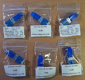 12dB Fiber adapter with fixed loss, SC/PC(UPC) - SC/PC(UPC), 1.3/1.55um, Seikoh P/N: FA110-12-HP5