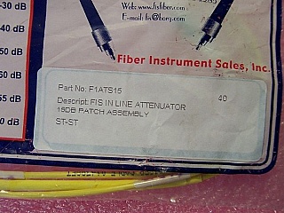 15 dB at 1550nm 1-meter ST-ST 3mm cable fiber jumper. FIS P/N: F1ATS15