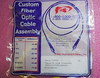 15 dB at 1550nm 1-meter SC/UPC-SC/UPC 3mm cable fiber jumper. FIS P/N: F1ATS15