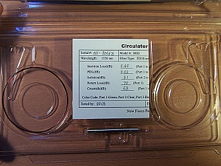 1.55um C-band 3-port circulator. New Focus P/N: CirSpecial-AA. Model: 0803