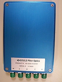 1x4 splitter/coupler at 1.55um. FC/APC adapters. Model: 46-10355-14-04161