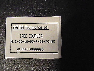 1x8 Singlemode Broadband 1.55/1.31um Dual Window tree coupler. Premium grade. ARIA Technologies P/N: 612-35-18-05-P-30-FC/SC