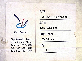 1x8 Optiwork splitter. Wide band over 1310+/-40nm. 12.5% splitting ratio on each port.  Optiwoks P/N: CPS5A1812C7A100.