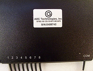 1x8 coupler for both 1.3/1.55um. With SC/APC connectors. AOC P/N: STSC-18-135-15-09-1-SC/APC