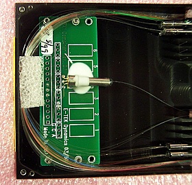 1x8 tree coupler over 1550nm. With MPX and SC/PC fiber connectors. With built-in power monitor. With 7 1x2 3dB couplers. JDS P/N: SWTC0AN7PL21Z