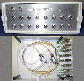2x16 splitter in enclosure/box, 1.3/1.55um, with FC/APC adapters, can be also used as 1x16 splitter.