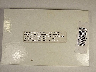 5%/95% 1x2 coupler at 1550nm. With 3 SC/PC connectors. Model: IP-C2L05T0102-SGPS4. P/N: C2L05T12-SGPS4