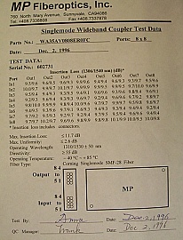 8x8 star coupler for both 1310/150nm +/-50nm wideband coupler. With FC/PC connectors. P/N: WA35AV0404DR0FC