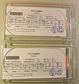 $2.6 each if buy 300pc. 0.5%/99.5% 1x2  coupler for 1480nm. E-tek P/N: SMFC4PRJPS210-1