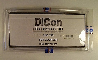5%/95% 1x2 wide-band coupler, ove S-C-L band, 15xxnm, Dicon model: FFT-5-15-1-1-N-1