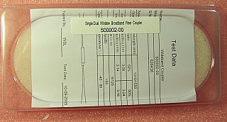 50%/50% 2x2 wideband coupler over both 1310 and 1550nm windows. P/N: 500002-00, WBC-22-135-P-1