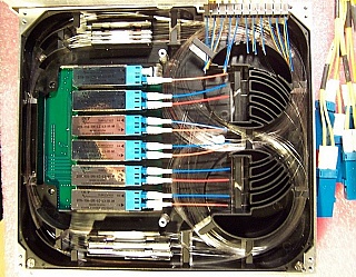 OC-192 Optical interface module for L-band, around 1585nm, removed from Innovance OC-192 long haul transmission system: TSIO card.  JDS P/N: OIA0002-01-02. Model: OEMJ6ZZYNNV03-003