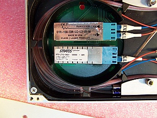 OC-192 Optical interface OADM module for L-band, around 1585nm, removed from Innovance OC-192 long haul transmission system: OADA card.  JDS P/N: OIA0006-02. Revision: 01