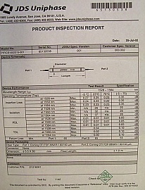 1528nm - 1564nm isolator. Model: PIFICS1102315-001.