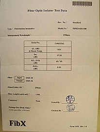 Minimum order qty: 10pc.  $17.5 ech if buy 200pc. 1550nm isolator. E-tek/JDS P/N: PIFI23AB11100