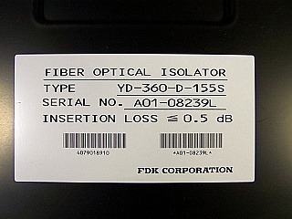 1550nm optical fiber isolator. FDK P/N: YD-360-D-155S