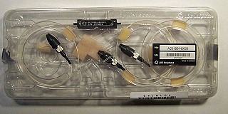 1.8%/98.2% 0.85/1.3/1.55um broadband 1x2 tap coupler/splitter. With 50/125/900um MM fiber. With 3 ST connectors. JDS model: AC0199-N0009