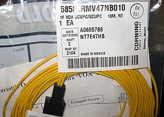 Corning Manual VOA, SC/UPC connector at each end, total 10-meter. Corning P/N: NT7E47HB, 58581RMV47NB010