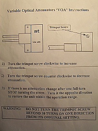 Corning Manual VOA, SC/UPC connector at each end, total 10-meter. Corning P/N: NT7E47HB, 58581RMV47NB010