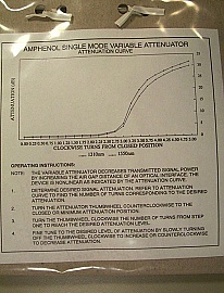 Amphenol Manual VOA, with FC connectors, no actual test sheet