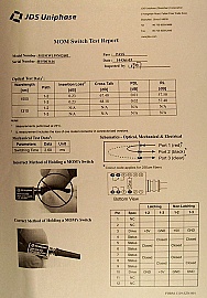 1x2 (miniature opto-mechanical) switch. For both 1.3um and 1.55um. JDS Model: MOMW159N02601
