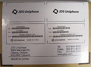 1x2 (miniature opto-mechanical) switch. For 1.3um. JDS Model: MOMS419005501-001, P/N:21078651