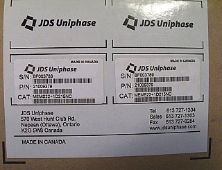 2x2 JDSU MEMS Switch. Both 1.3 and 1.55um. JDS CAT:MEMS22+1D215NC