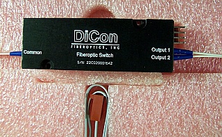 1x2 Dicon 1.3/1.55um switch module, for both 1310/1550nm. with 3 SC/SPC fiber connectors. Dicon model: SP-12-9-N-13/15-SC-1