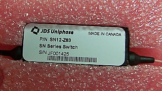1x2 JDSU latching Switch with 3 LC/PC fiber connectors, for both 1.3um and 1.55um. JDS P/N: SN12-Z83.
