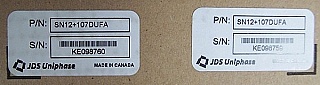 1x2 JDSU latching Switch with 3 FC/APC connectors, 1290-1330nm and 1525-1575nm. JDS P/N: SN12+107DUFA.