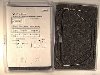 1x2 JDSU latching Switch with 3 FC/PC connectors, 1290-1330nm and 1525-1575nm. JDS P/N: SN12+107DUFP.