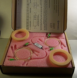 2x2 JDSU latching switch with 4 FC/APC connectors, 1290-1330nm and 1525-1575nm. JDS P/N: SN22+107DUNC.