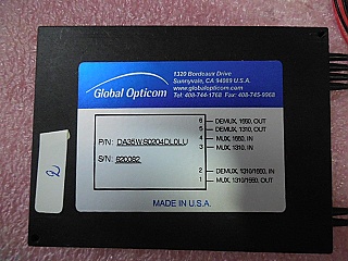 2x4 1310/1550nm WDM, including one 1310/1550nm mux, and one 1310/1550nm demux. With LC/UPC connectors on all fiber ports. GLOBAL OPTICOM P/N: DA35WS0204DL0LU