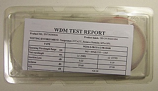 980/1550nm WDM coupler/combiner.    P/N: WDM-S-98/15-4-3-90-10-00. New released products, ordered from factory directly