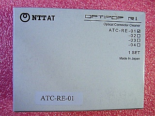 Fiber connector cleaner,  one slot. Cleaning time: 400. Made in Japan. NTT AT OPTIPOP-R1 series, model: ATC-RE-01