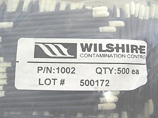 Swab to clean 2.5mm adapter/connector, Wilshire PN:1002,Lot #:500172 (old model). Price is for one bag of 500 swabs