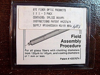 GTE elastomeric splice, with Field Assembly Procedure Sheet