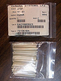 Min order qty=4. $13 each if buy 12 bags. Fiber heat shrink sleeve. Length: 60mm. Price is for one bag of 50 sleeves