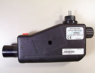 Noyes handheld fiber optic microscope, OFS 300, with BG39 0.73-1.1um cut safety filter. with ST adapter