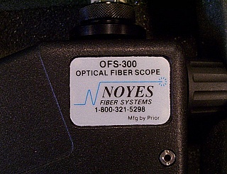 Noyes handheld fiber optic microscope, with carrying case. OFS 300. With ST and SC adapter