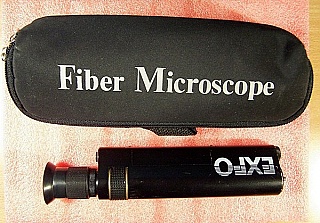 Handheld optical fiber microscope 200X with case, with 2.5mm universal adapter . Exfo P/N: FOMS-200X
