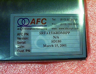 AFC EDFA module, for C-band only. P/N: SDFA1516RDM0PP.  Saturated power at 1550nm: 67.84mW