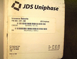 EDFA module, L-band. JDS Uniphase PN: OAM0002-03-01. S/N: N02MPA022-00012