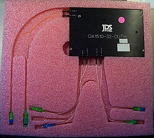 Gain-flat 1.55um passive EDFA booster module by JDS. OA1510-32-OUTH.  External pump lasers are required.