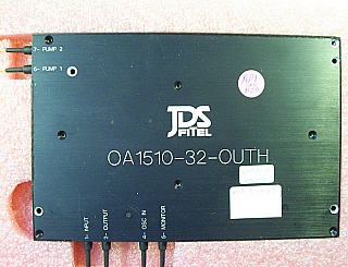 Gain-flat 1.55um passive EDFA booster module by JDS. OA1510-32-OUTH.  External pump lasers are required.