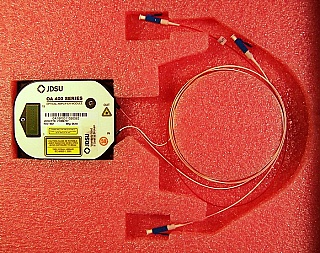 OA 400 C-band series mini EDFA module,  fixed gain, >13dBm saturated output. JDS model: OAA-13U04G1CB-R. P/N: 21089727.