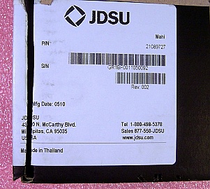 OA 400 C-band series mini EDFA module,  fixed gain, >13dBm saturated output. JDS model: OAA-13U04G1CB-R. P/N: 21089727.