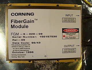 Nortel NT8E04AD OC-48 Optical Line/Post Amp (SC) Card.  1.55um C-band. Model: NT8E04AD.  Including EDFA module with model no: EDFA-SC-06