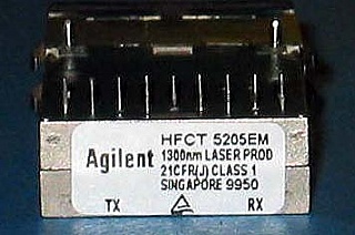 1300nm laser SMF  transceiver. HP HFCT 5205EM. 1 × 9 pin. 155Mb